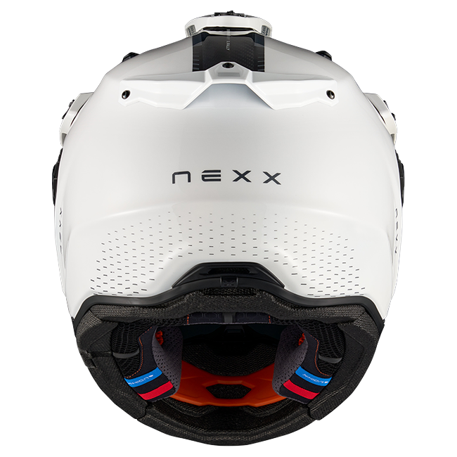 Nexx X.RALLY PRO Carbon White Adventure Helmet – rear view
