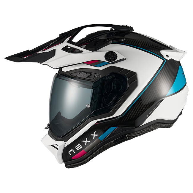 Nexx X.RALLY Raid Blue Pink Adventure Helmet – side view
