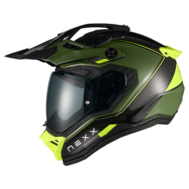 Nexx X.RALLY Raid Green Neon Adventure Helmet – side view