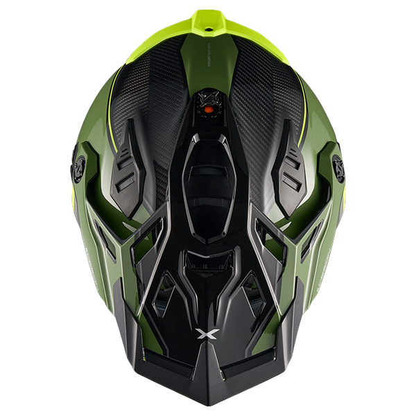 Nexx X.RALLY Raid Green Neon Adventure Helmet – top view