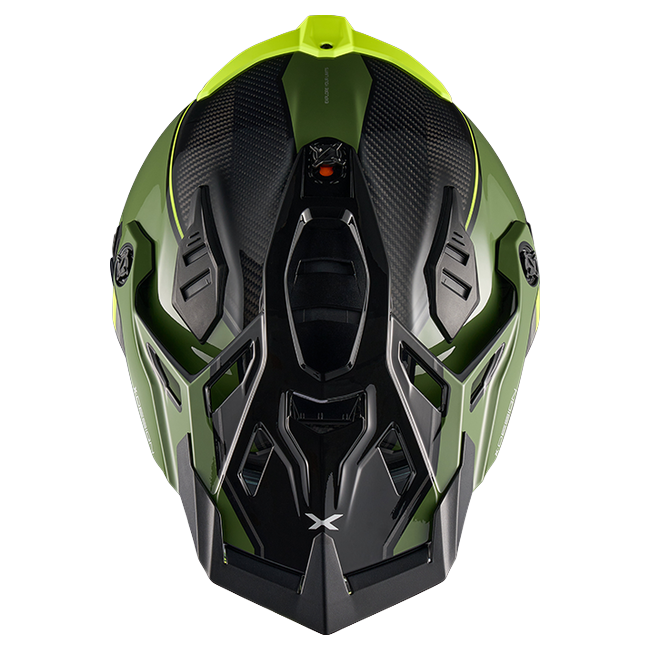 Nexx X.RALLY Raid Green Neon Adventure Helmet – top view