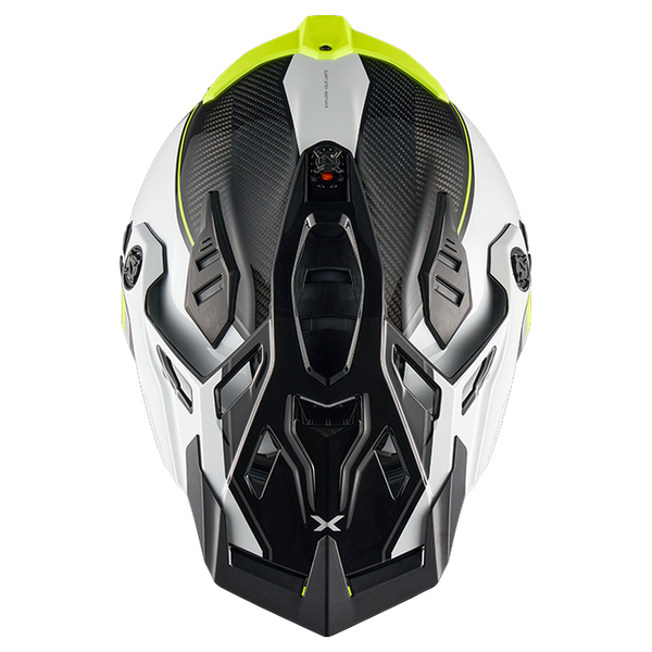 Nexx X.RALLY Raid White Neon Adventure Helmet – top view