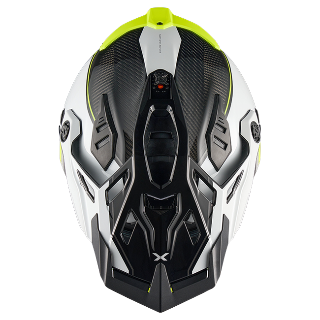 Nexx X.RALLY Raid White Neon Adventure Helmet – top view