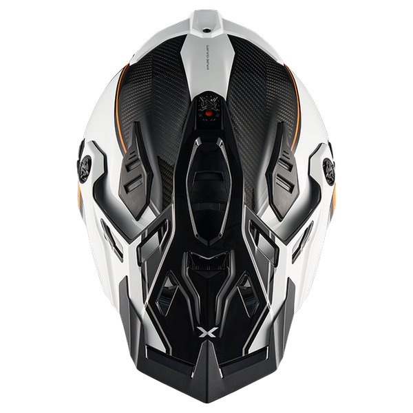 Nexx X.RALLY Raid White Orange Adventure Helmet – top view