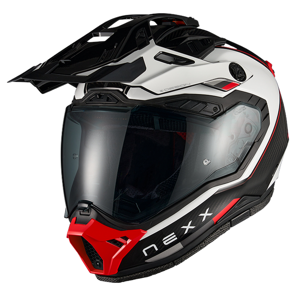 Nexx X.RALLY Raid White Red Adventure Helmet – front three-quarter view