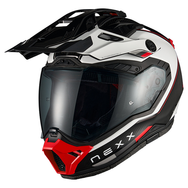 Nexx X.RALLY Raid White Red Adventure Helmet – front three-quarter view