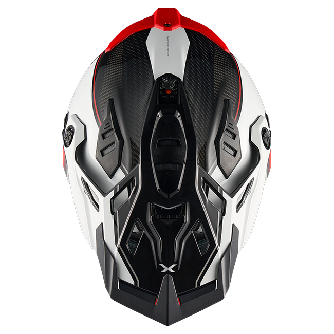 Nexx X.RALLY Raid White Red Adventure Helmet – top view