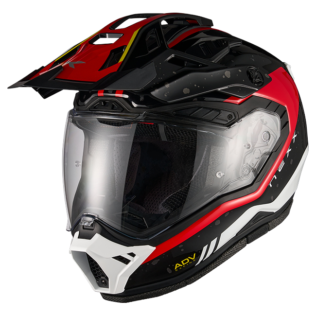 Nexx X.RALLY YUMA Black Red Adventure Helmet – front three-quarter view