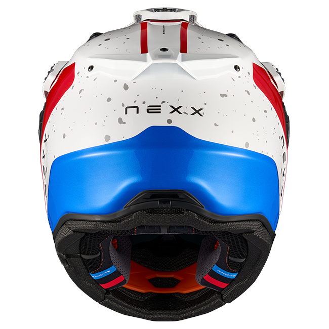 Nexx X.RALLY YUMA Blue Red Adventure Helmet – rear view