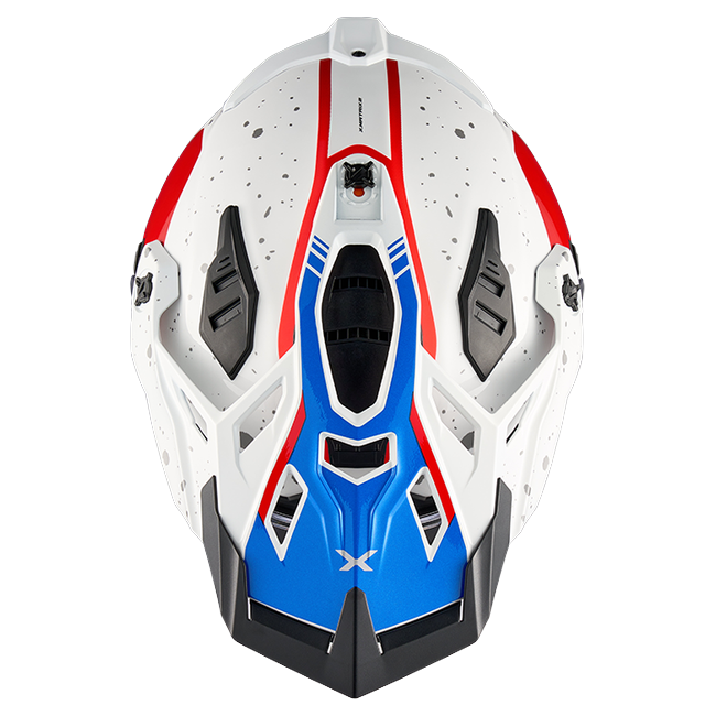 Nexx X.RALLY YUMA Blue Red Adventure Helmet – top view