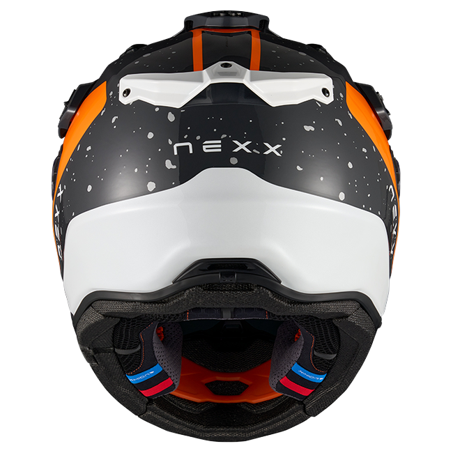 Nexx X.RALLY YUMA Grey Orange Adventure Helmet – rear view