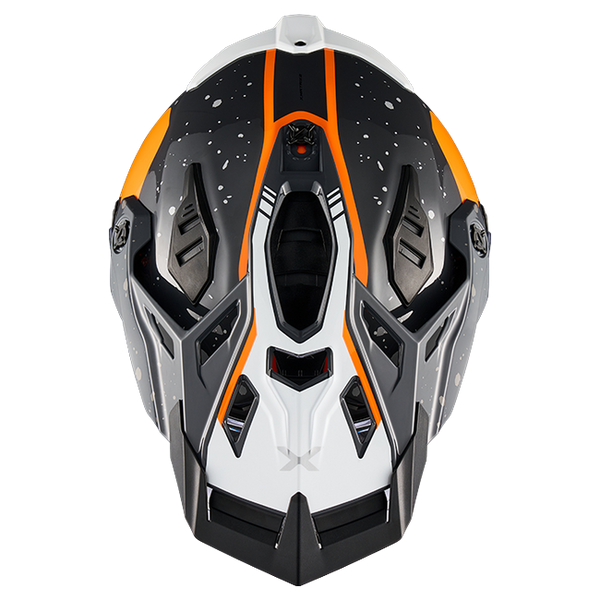 Nexx X.RALLY YUMA Grey Orange Adventure Helmet – top view