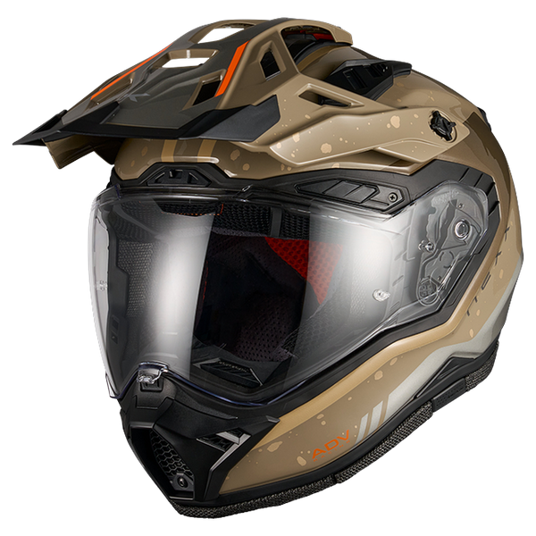 Nexx X.RALLY YUMA Light Sand Adventure Helmet – front three-quarter view