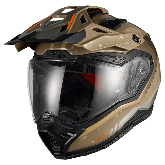 Nexx X.RALLY YUMA Light Sand Adventure Helmet – front three-quarter view