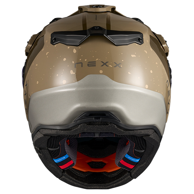 Nexx X.RALLY YUMA Light Sand Adventure Helmet – rear view