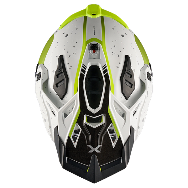 Nexx X.RALLY YUMA White Neon Adventure Helmet – top view