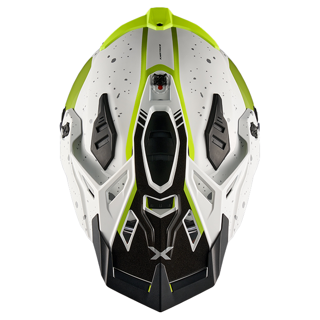Nexx X.RALLY YUMA White Neon Adventure Helmet – top view
