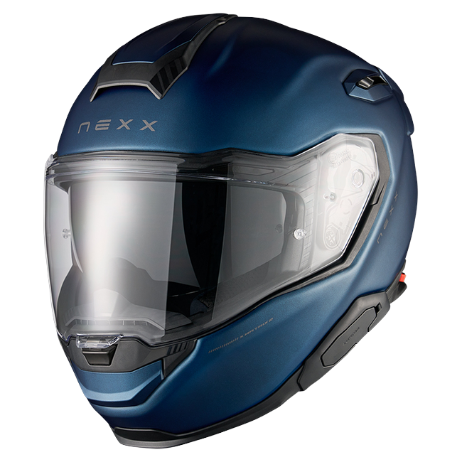 Nexx X.TR Plain Turquoise Blue Sport Touring Helmet – front three-quarter view