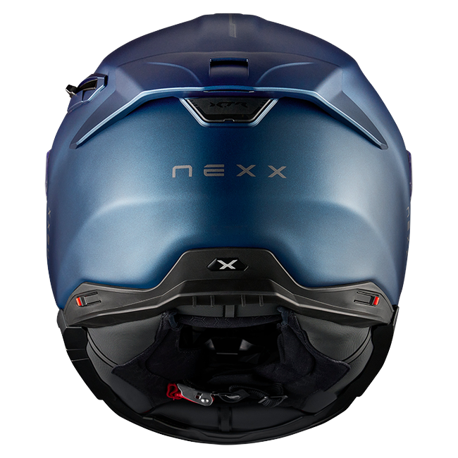 Nexx X.TR Plain Turquoise Blue Sport Touring Helmet – rear view