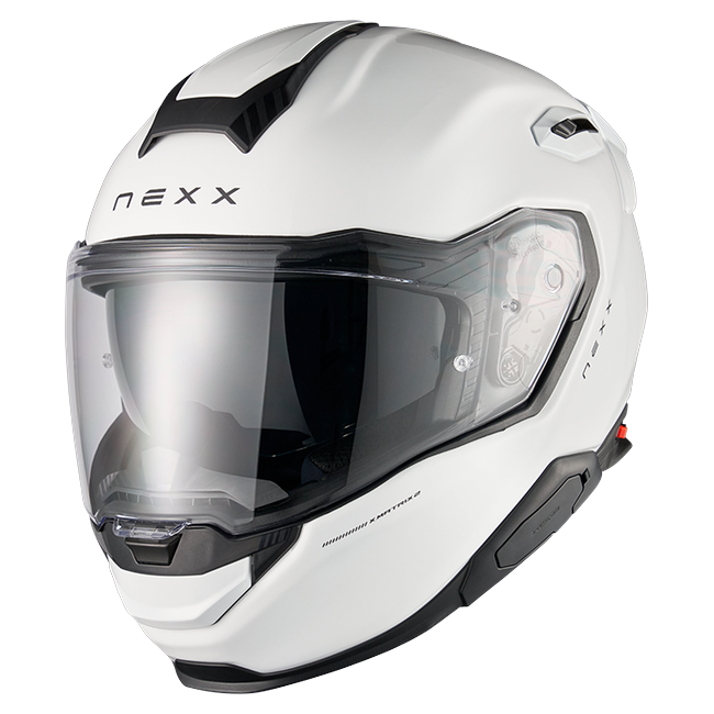Nexx X.TR Plain White Sport Touring Helmet – front three-quarter view