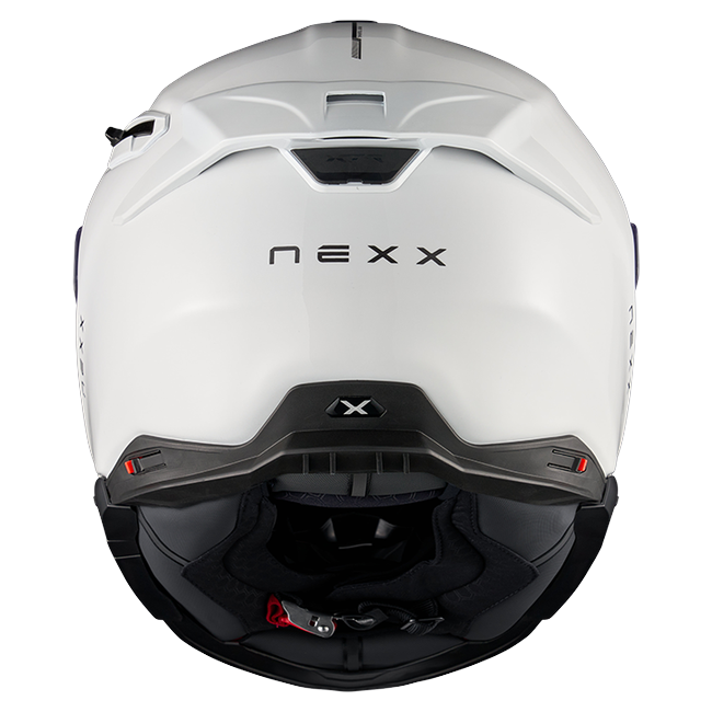 Nexx X.TR Plain White Sport Touring Helmet – rear view