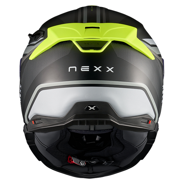 Nexx X.TR Quanta Black Neon Sport Touring Helmet – rear view