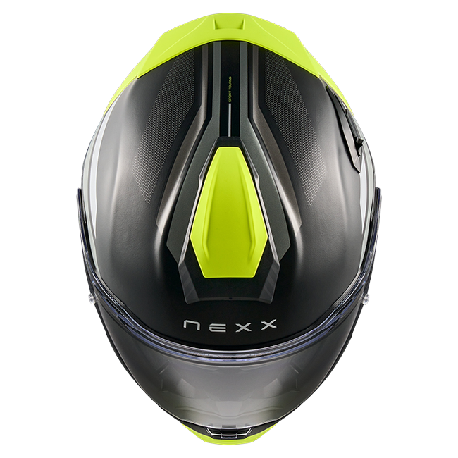 Nexx X.TR Quanta Black Neon Sport Touring Helmet – top view