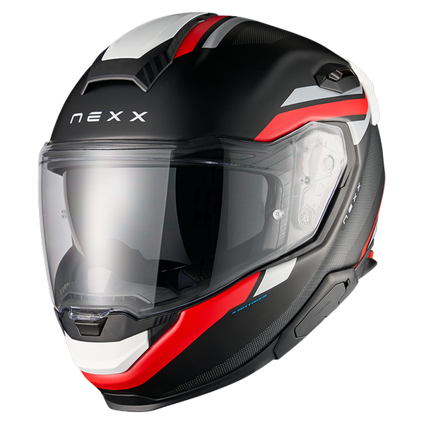 Nexx X.TR Quanta Black Red Sport Touring Helmet – front three-quarter view