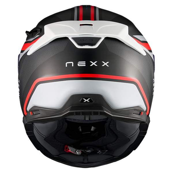 Nexx X.TR Quanta Black Red Sport Touring Helmet – rear view