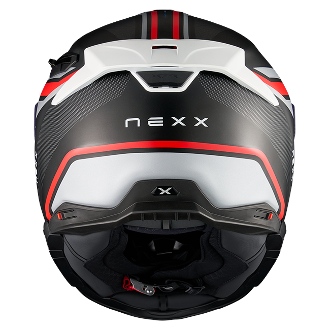 Nexx X.TR Quanta Black Red Sport Touring Helmet – rear view