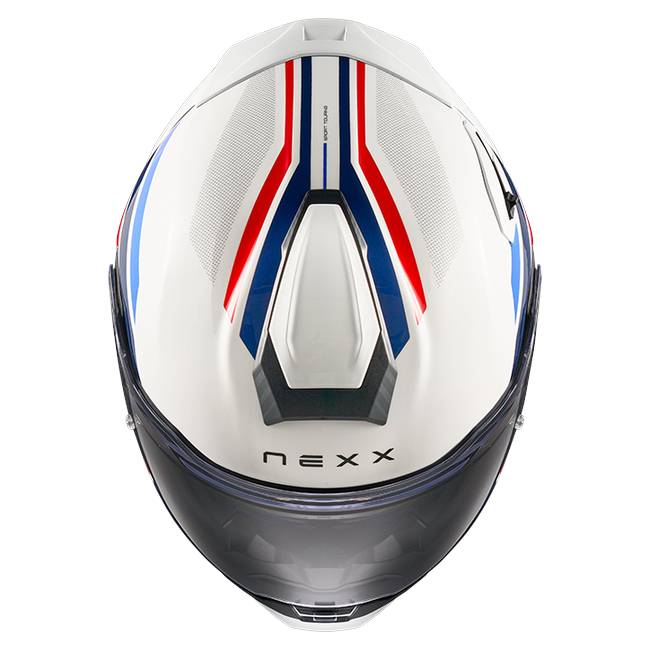 Nexx X.TR Quanta White Blue Sport Touring Helmet – top view
