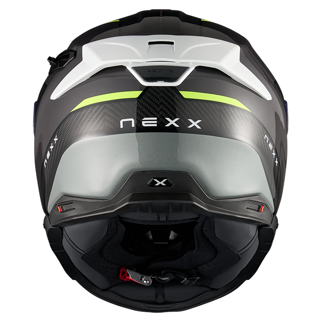 Nexx X.TR Rush Black Neon Sport Touring Helmet – rear view