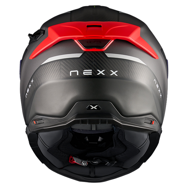 Nexx X.TR Rush Black Red Sport Touring Helmet – rear view