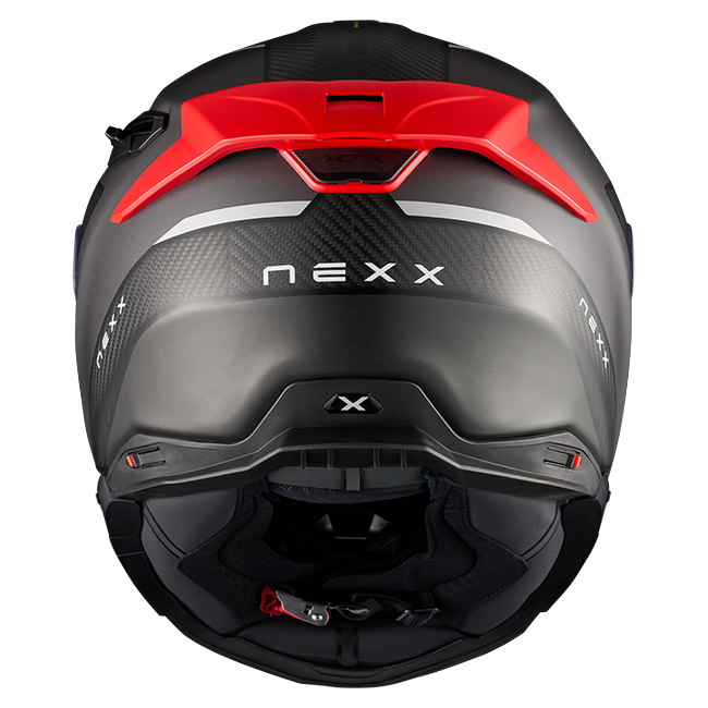 Nexx X.TR Rush Black Red Sport Touring Helmet – rear view