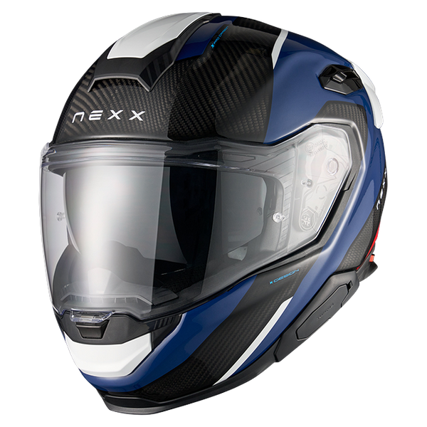 Nexx X.TR Rush Blue Red Sport Touring Helmet – front three-quarter view