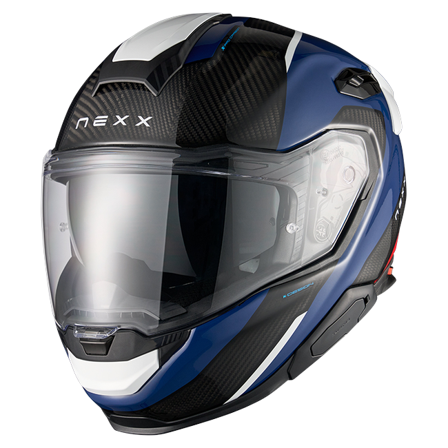 Nexx X.TR Rush Blue Red Sport Touring Helmet – front three-quarter view