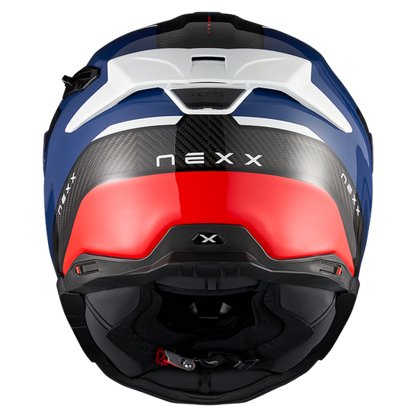 Nexx X.TR Rush Blue Red Sport Touring Helmet – rear view