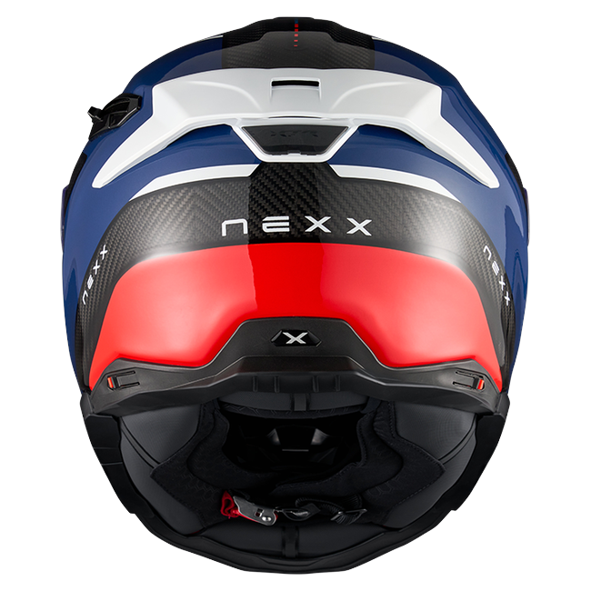 Nexx X.TR Rush Blue Red Sport Touring Helmet – rear view