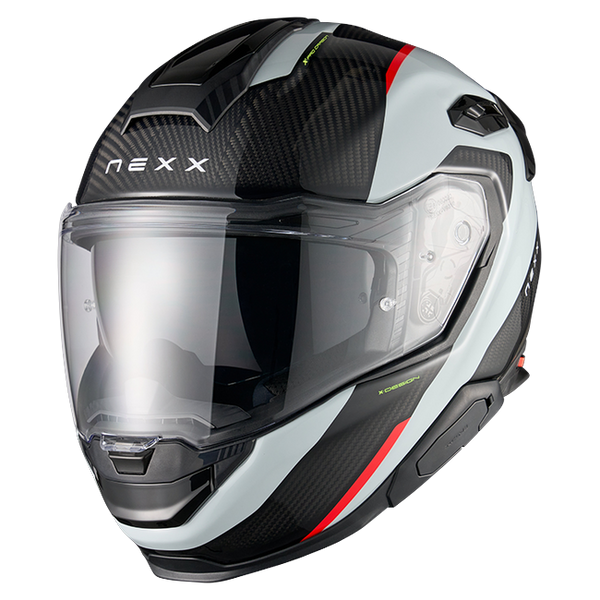 Nexx X.TR Rush Grey Red Sport Touring Helmet – front three-quarter view