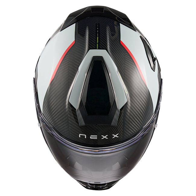 Nexx X.TR Rush Grey Red Sport Touring Helmet – top view