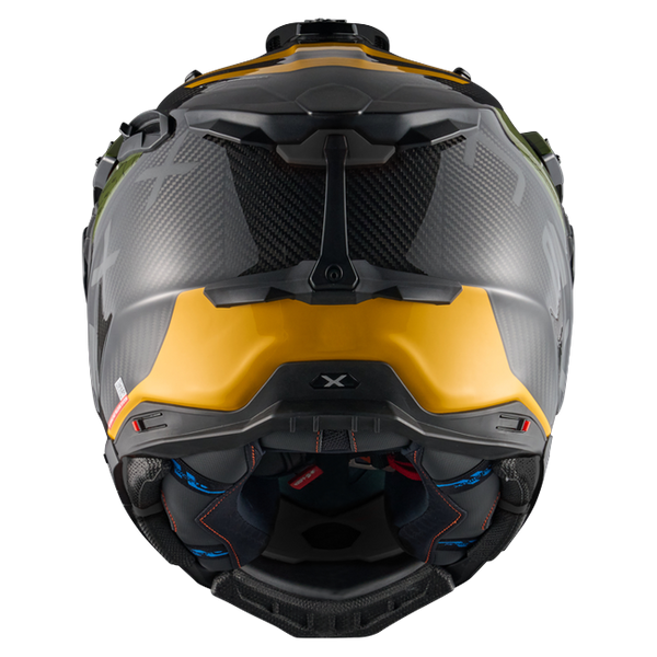 Nexx X.WED3 FURKA Green Yellow Adventure Helmet – rear view