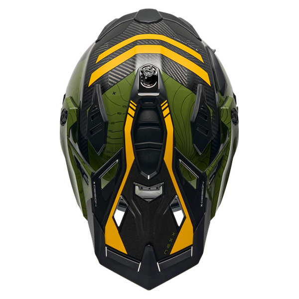 Nexx X.WED3 FURKA Green Yellow Adventure Helmet – top view
