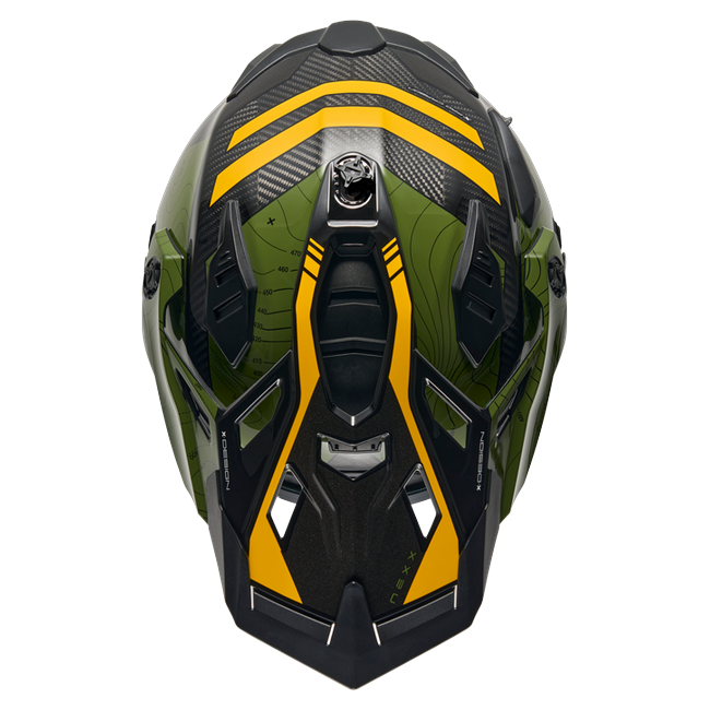 Nexx X.WED3 FURKA Green Yellow Adventure Helmet – top view