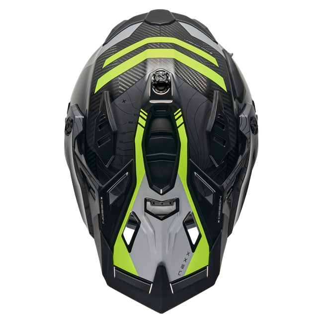 Nexx X.WED3 FURKA Grey Neon Adventure Helmet – top view