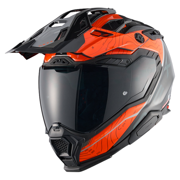Nexx X.WED3 FURKA Orange Grey Adventure Helmet – front three-quarter view