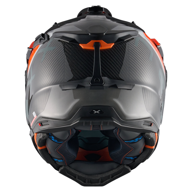 Nexx X.WED3 FURKA Orange Grey Adventure Helmet – rear view