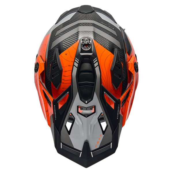 Nexx X.WED3 FURKA Orange Grey Adventure Helmet – top view