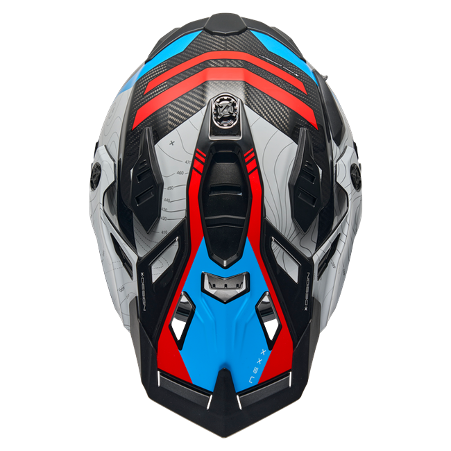 Nexx X.WED3 FURKA Red Blue Adventure Helmet – top view