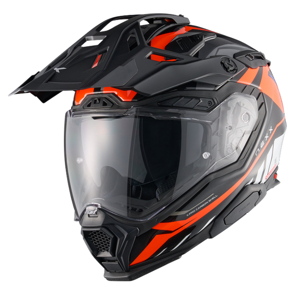 Nexx X.WED3 GOBI Orange White Adventure Helmet – front three-quarter view