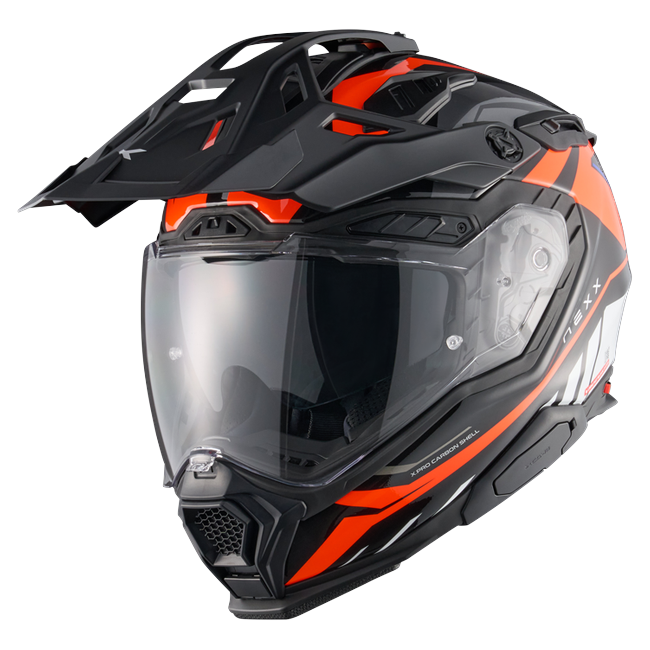 Nexx X.WED3 GOBI Orange White Adventure Helmet – front three-quarter view